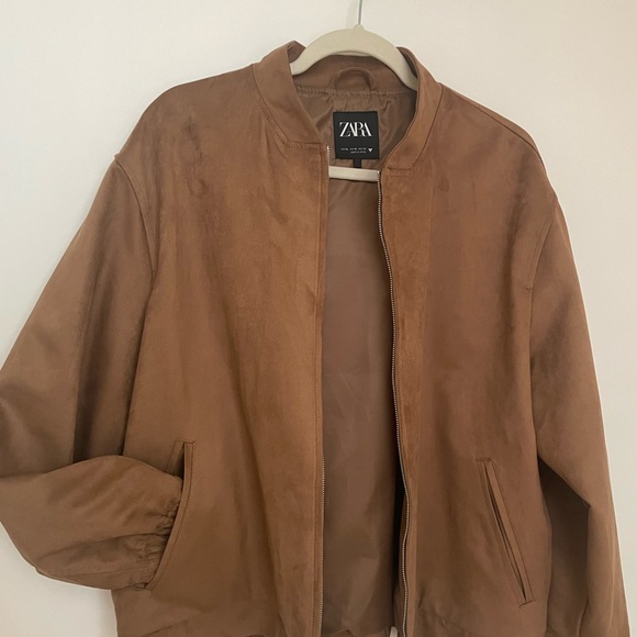 Zara Brown Leather Jacket - Picture 1 of 7